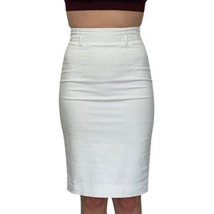 Club Monaco White Cotton Pencil Skirt Size 2